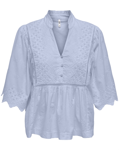 JDY - JDYMaya Embroidery Bluse - Halogen Blue